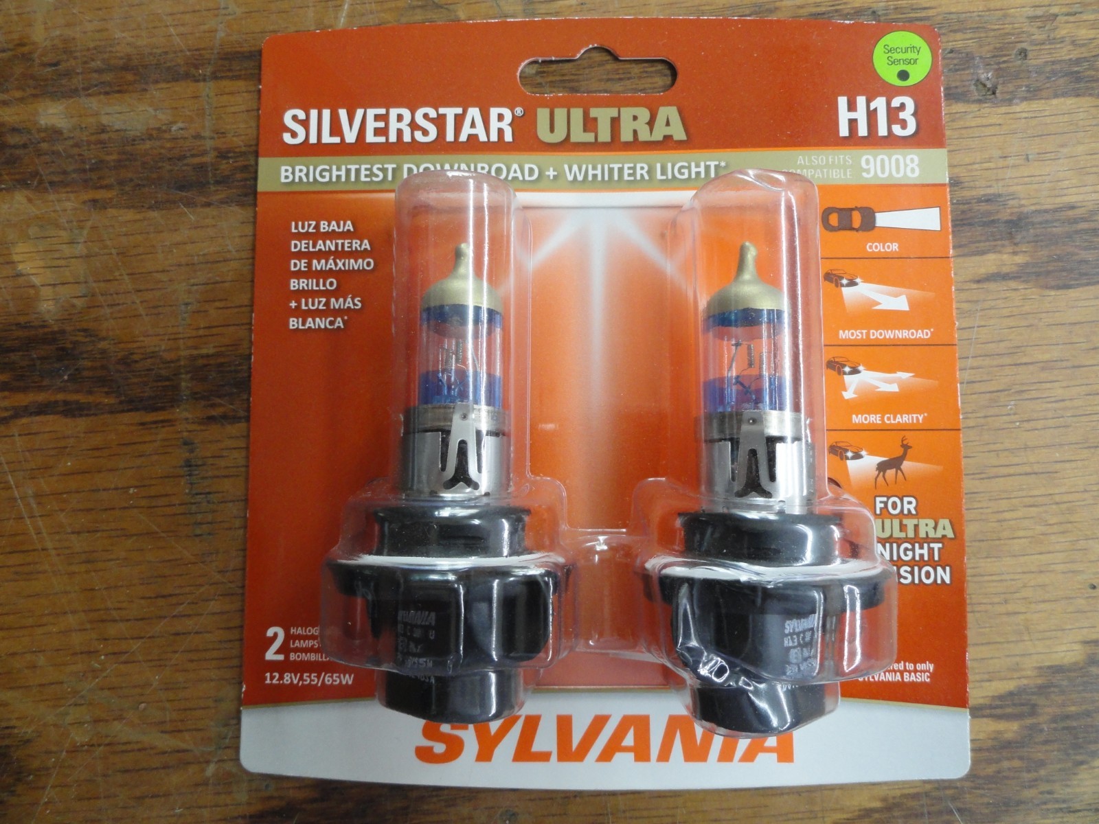 Sylvania Silverstar ULTRA H13 (9008) Bulb Headlight 2 Bulbs