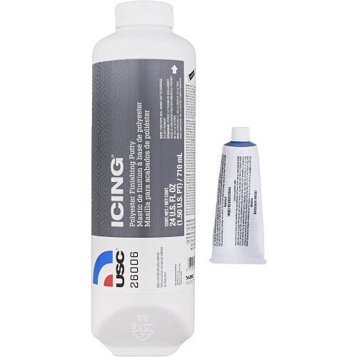 USC Icing 26006 Pourable Brushable Polyester Finishing Putty, 24 fl-oz Tube
