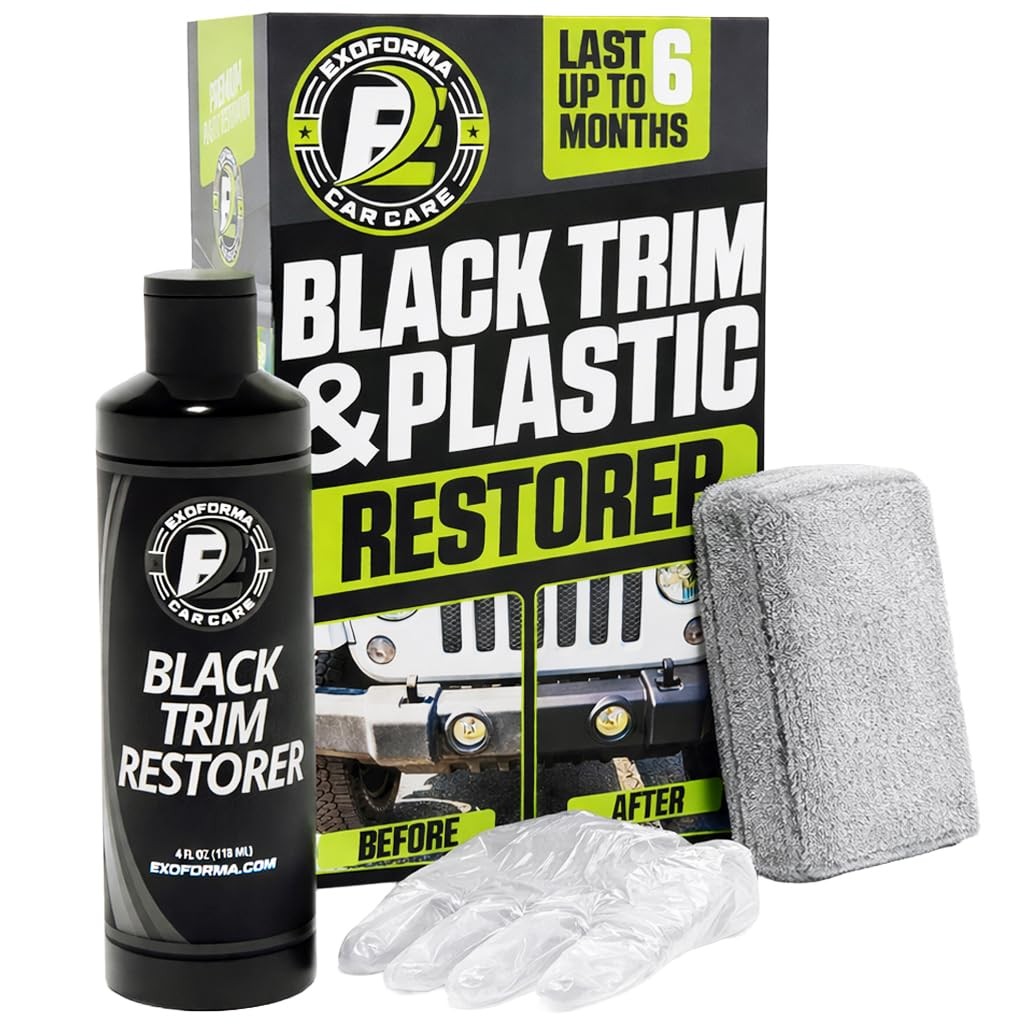 ExoForma Black Trim Restorer – Lasts 6+ Months, Dye Infused 4 oz Kit,