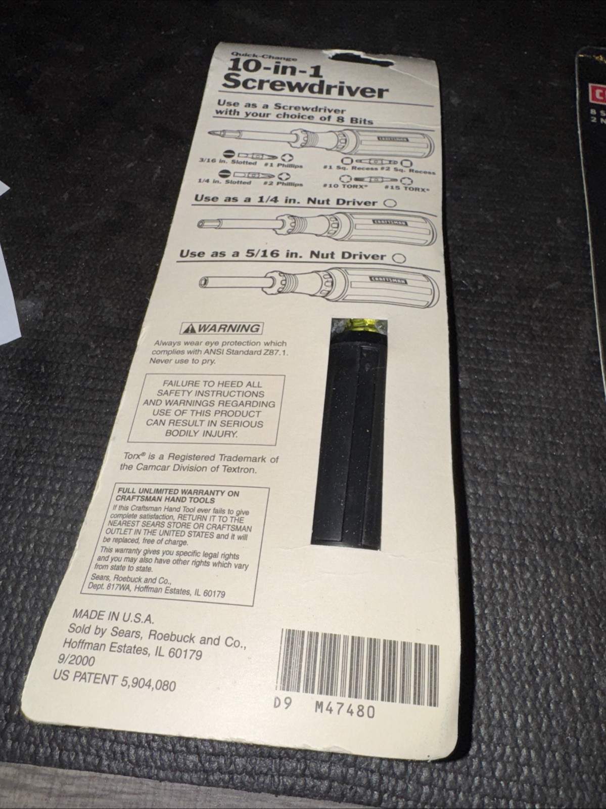 Sears Craftsman NOS 10-in-1 Screwdriver Cushion Grip Pratt Read USA PN 47480