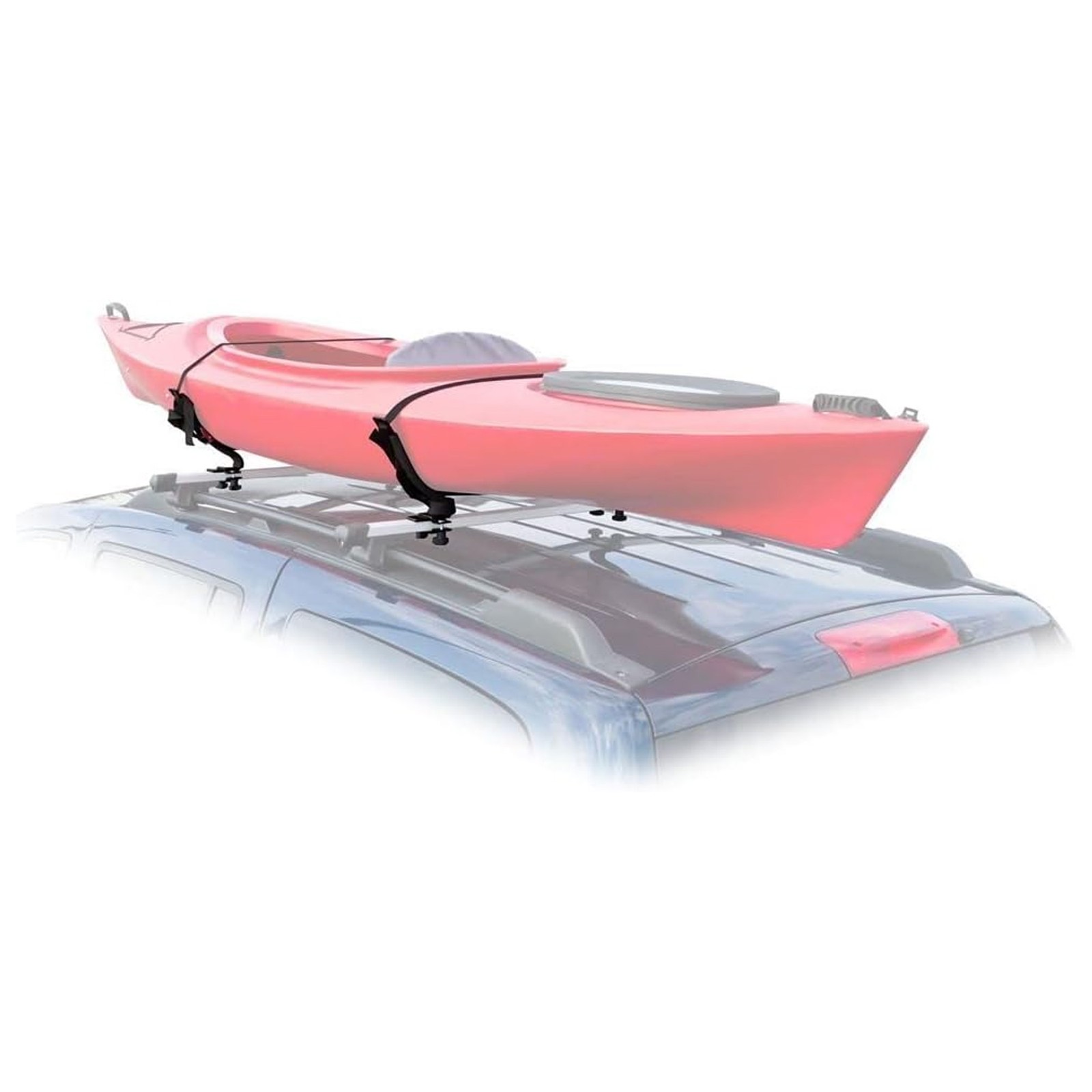 Elevate Outdoor V-Rack Single Kayak or Canoe Carrier Roof Rack with Support Bars