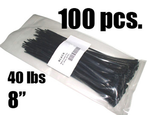 8″ Black Nylon Plastic Wire Ties