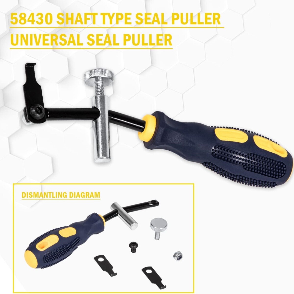 58430 Shaft Type Seal Puller W/ Spare Hook Crankshaft Camshaft Remover Tool Auto