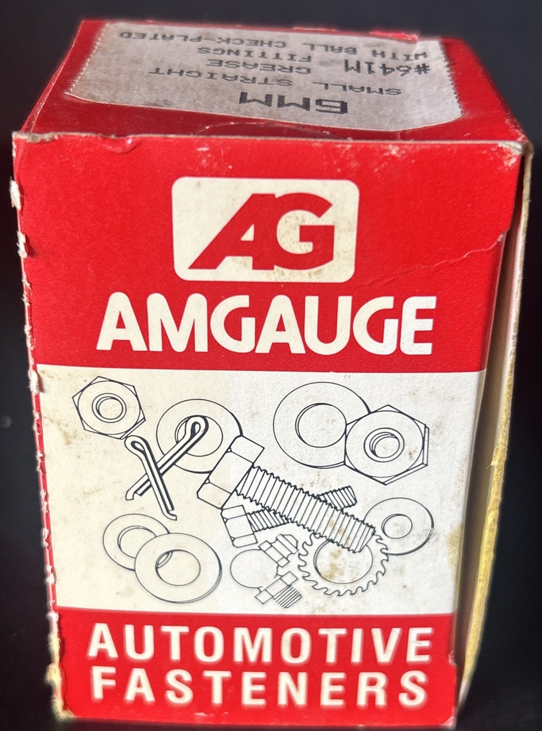 NEW Amgauge 6mm #641 Small Grease Fitting w/ Ball Check Plated. Vintage. Auto