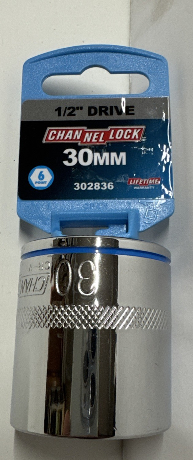 302836 Channellock 1/2 In. Drive 30 mm 6-Point Shallow Metric Socket