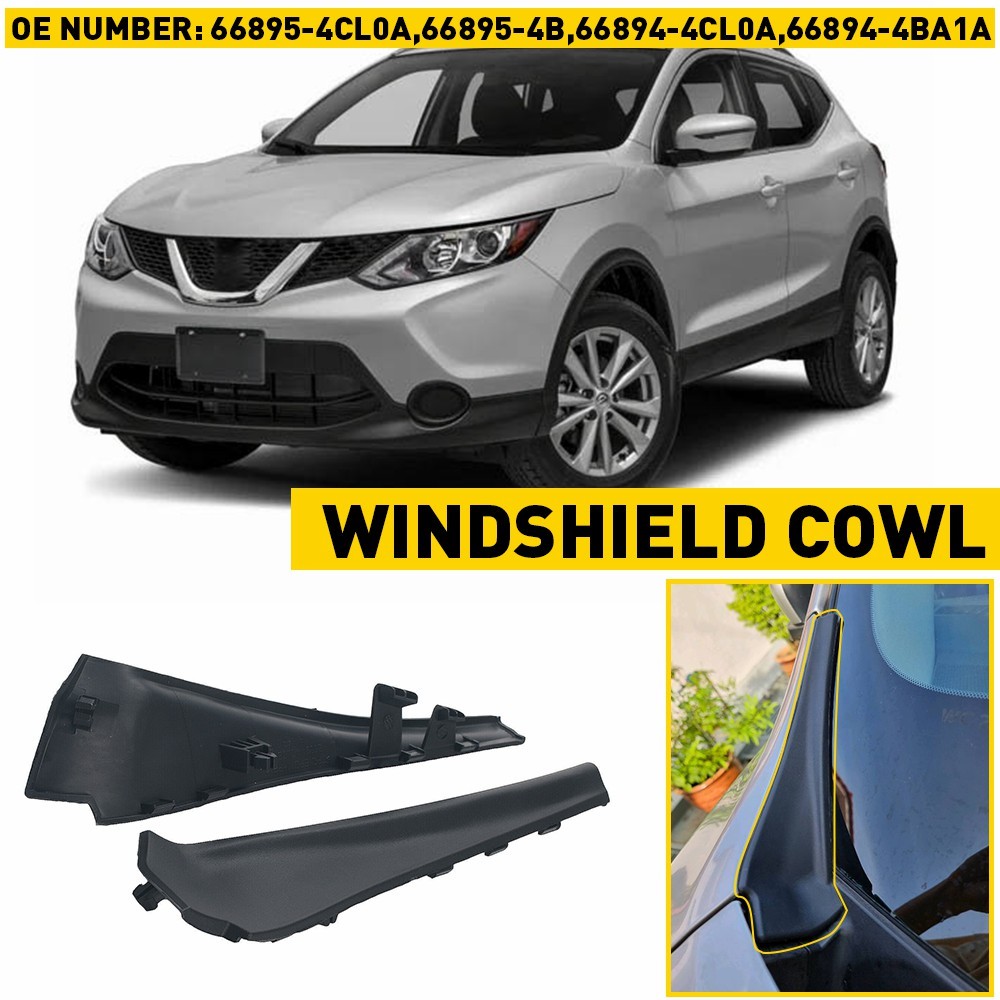2-20 Front Windshield Wiper Cowl Extension Trim For Nissan Rogue 2014-2020 LH RH