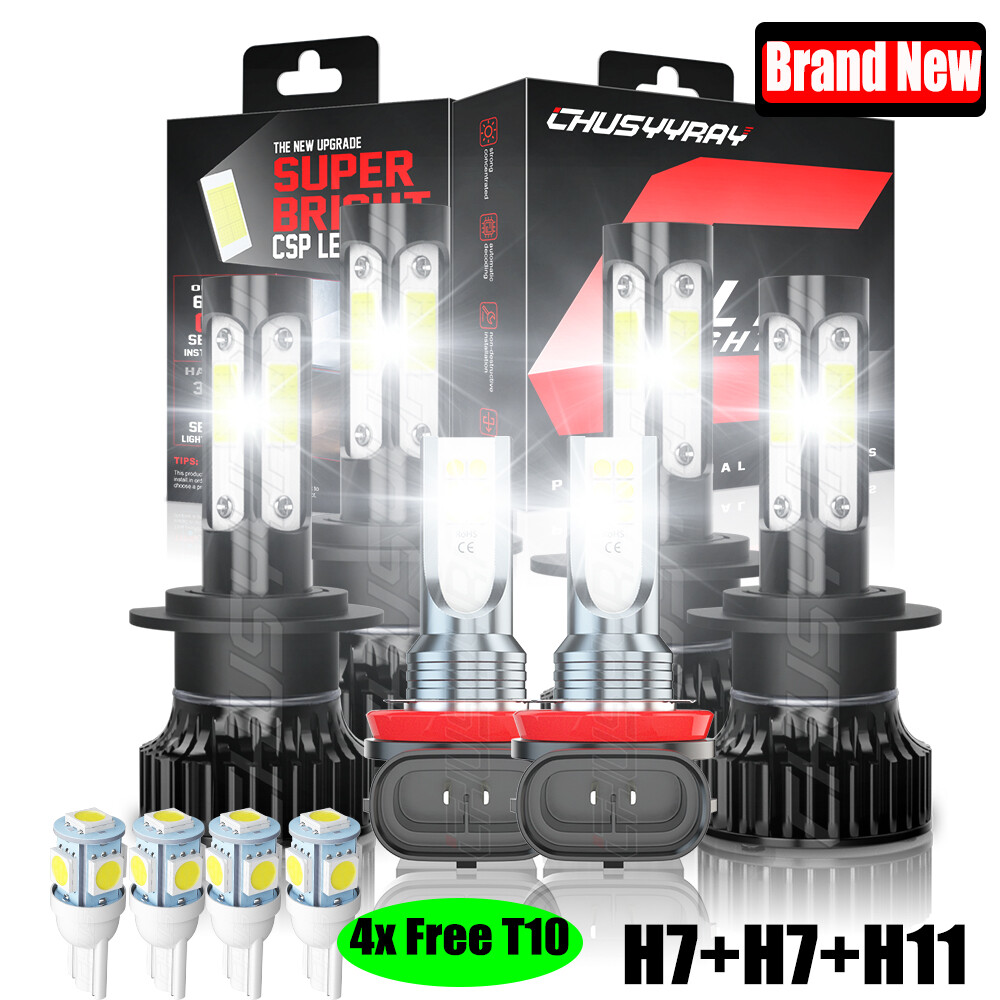 For Mercedes Benz C300 C350 2010 2009 2008 – 6x LED Headlight + Fog Lights Bulbs