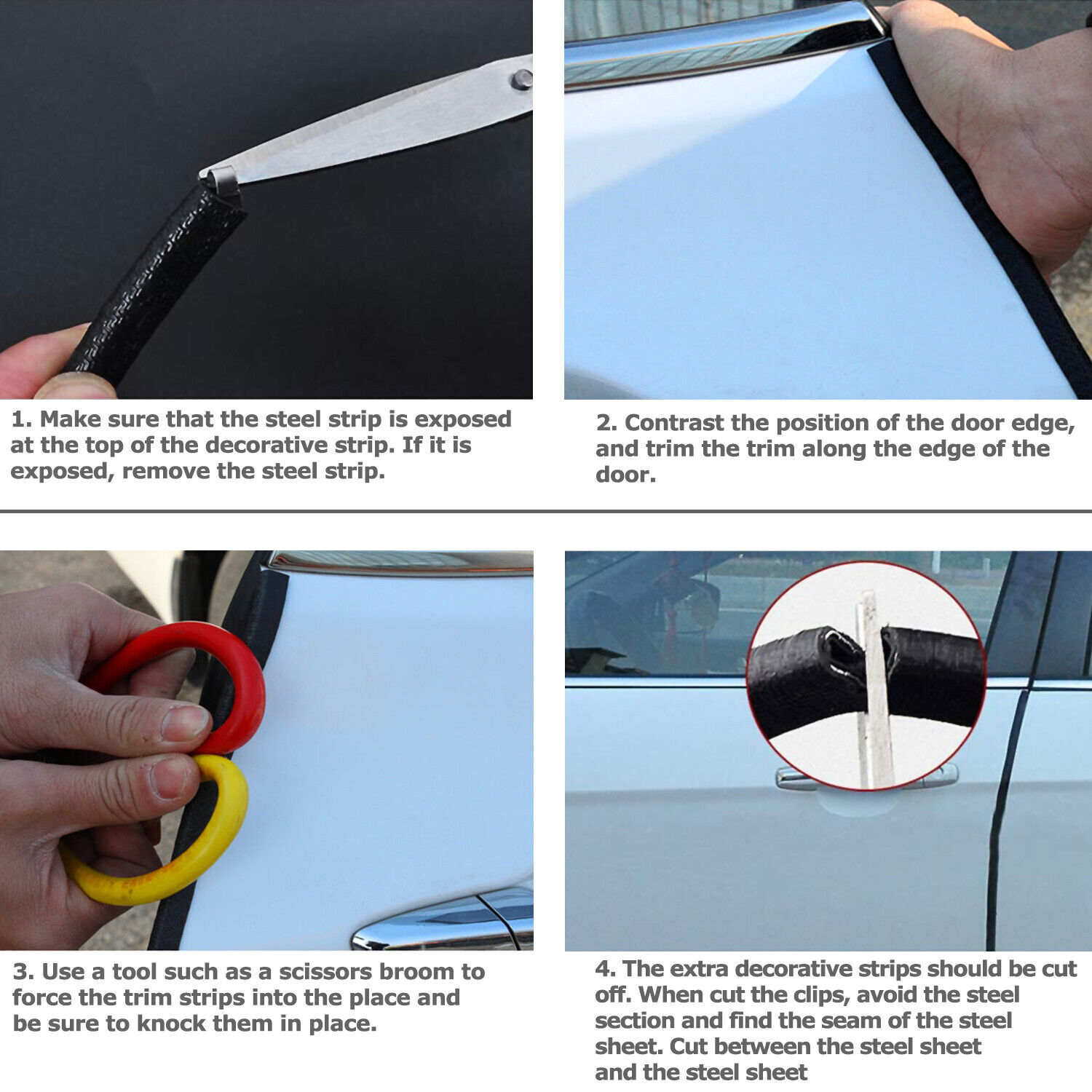 20ft U-Shape Car Door Edge Guard Molding Trim Rubber Edge Strip Seal Protector