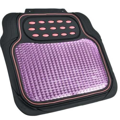 BDK PolyPro Pink Car Seat Covers and All Weather Rubber Floor Mats for Sedan SUV