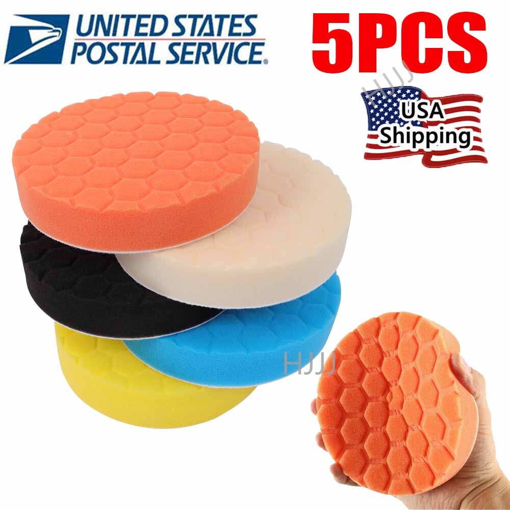 5PCS Polishing Pad 6inch Car Polisher Foam Buffer Waxing Finishing Buffing Wheel