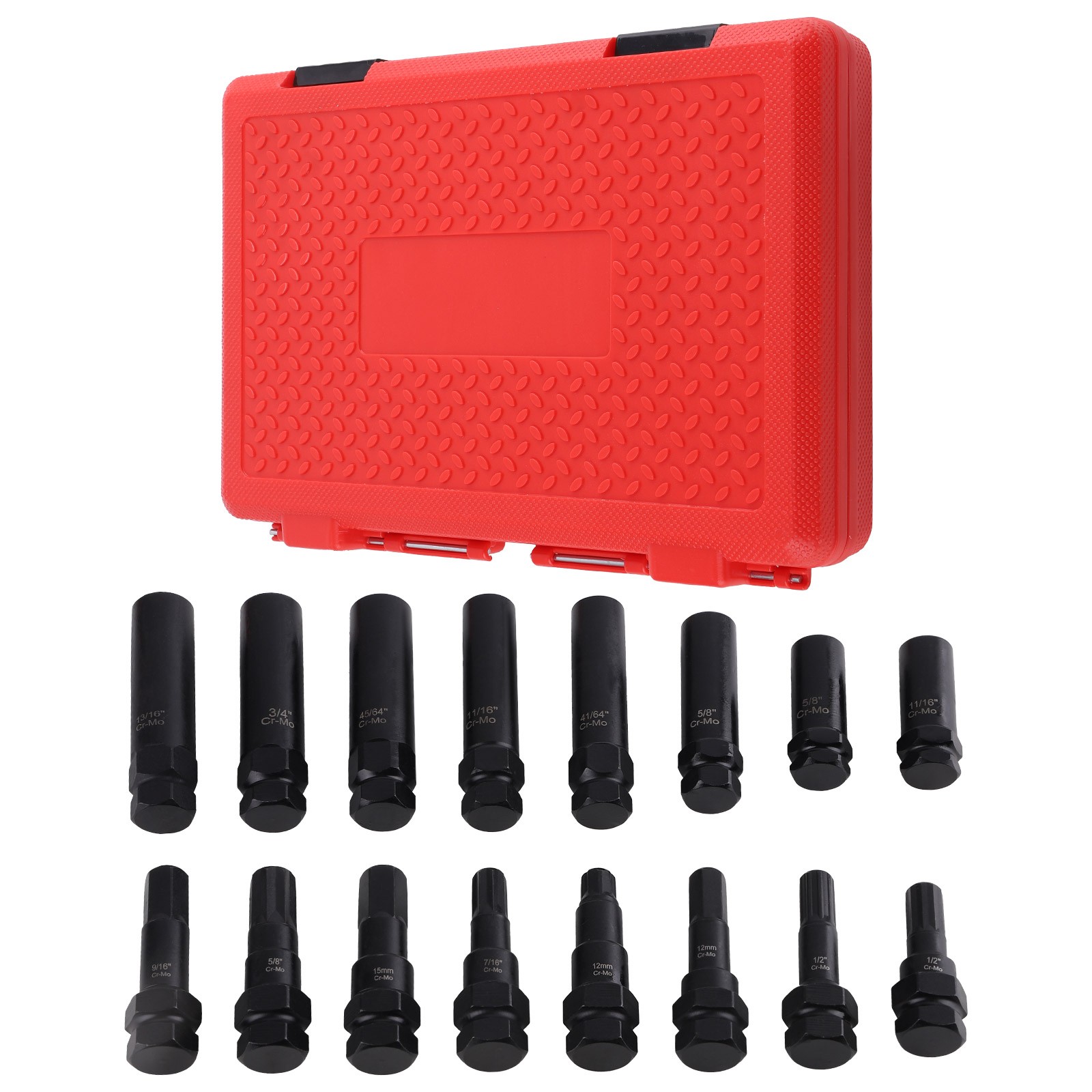 16x Master Wheel Locking Lug Key Set, Wheel Lock Removal SKT Tool Kit