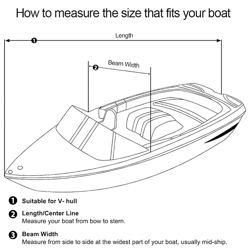 11-13ft Trailerable Heavy Duty Boat Cover Fishing V-Hull Waterproof Marine Dust