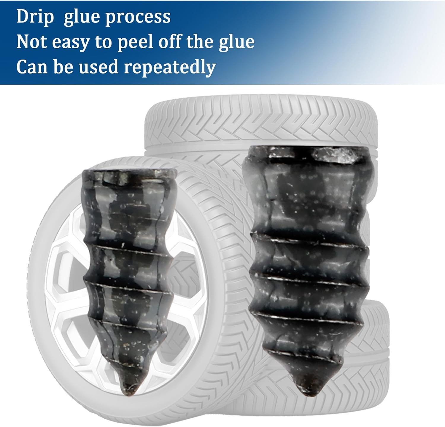 100 Pcs Rubber Tire Nail Repair Kit Screw In Tire Plugs for Car Truck SUV Van