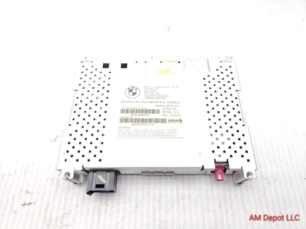 2010 BMW 535i 528i E60 Sirius DLP Satellite Radio Module Gen 2.5 65129192274