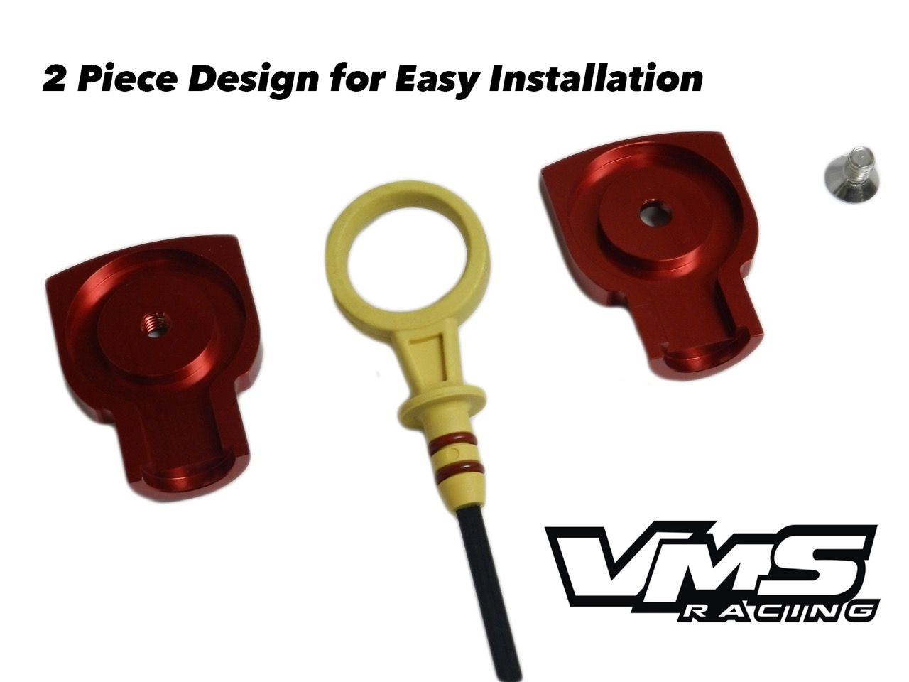 VMS BILLET ALUMINUM BLACK ANODIZED OIL CAP DIPSTICK LS2 LS-2 ENGINE OIL EMBLEM B