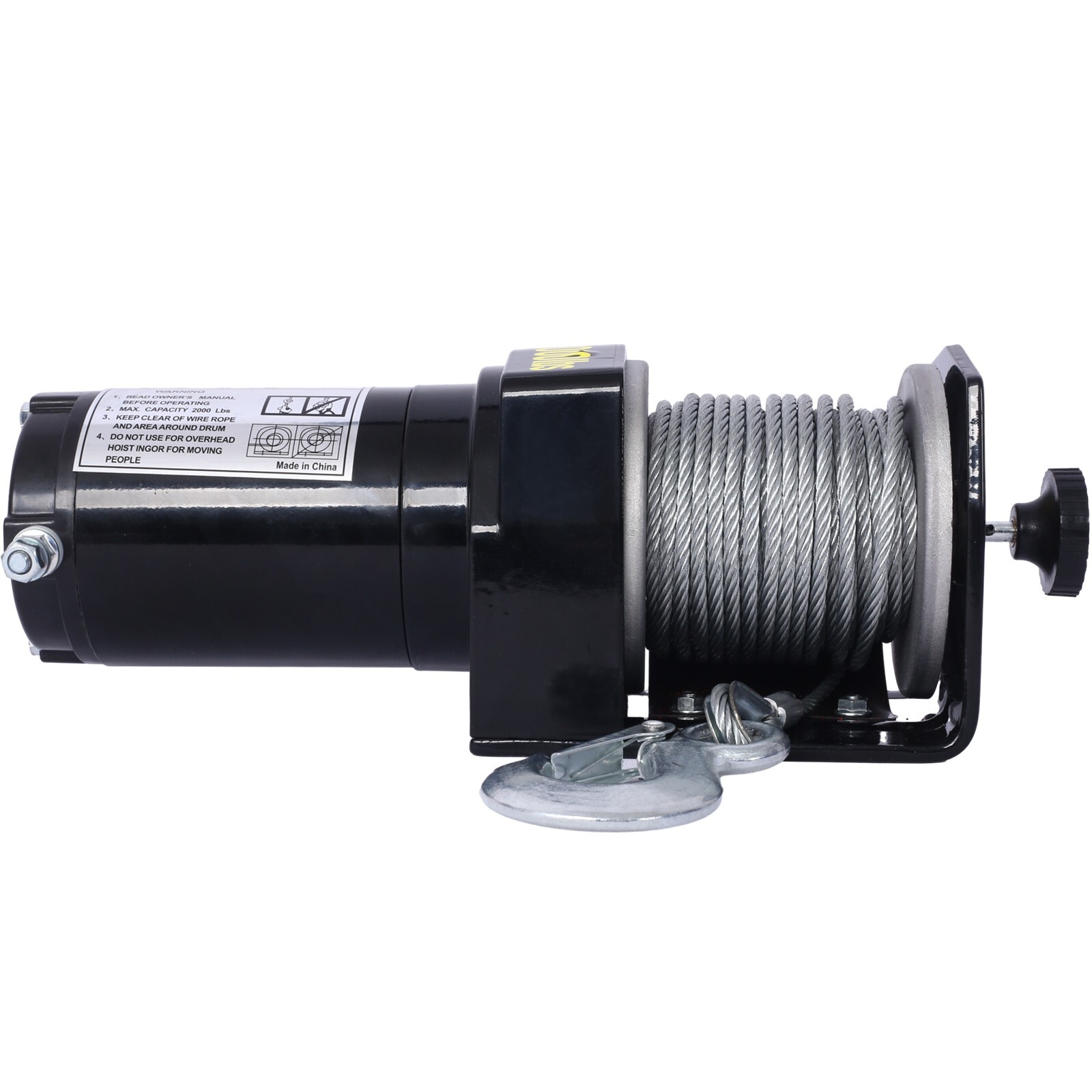 2000lb 12V ATV/UTV Electric Winch Off-Road Waterproof Steel Cable Winch for ATV