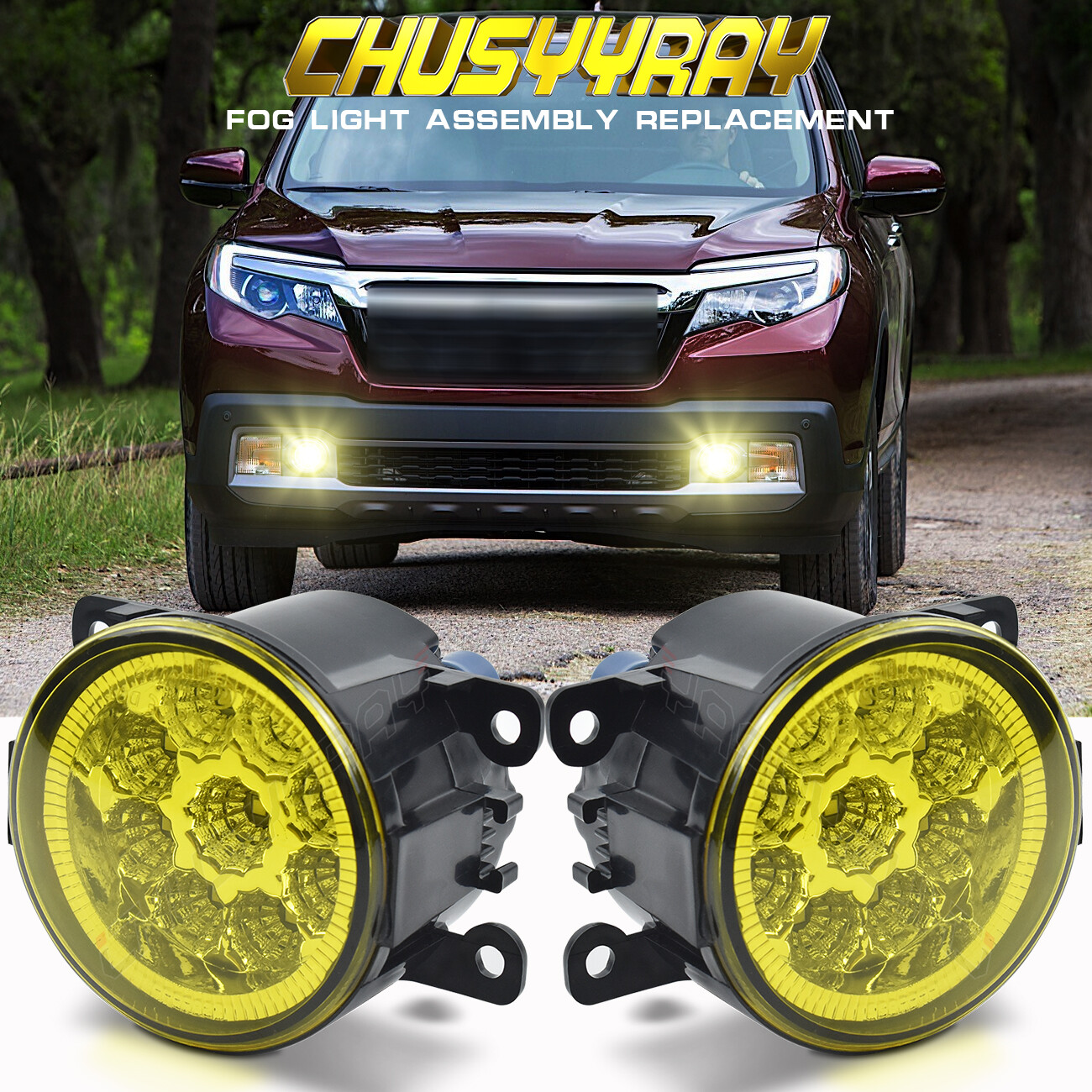2PCS Front Bumper Right Left Side Fog Light Lamps For Honda Ridgeline 2017-2020