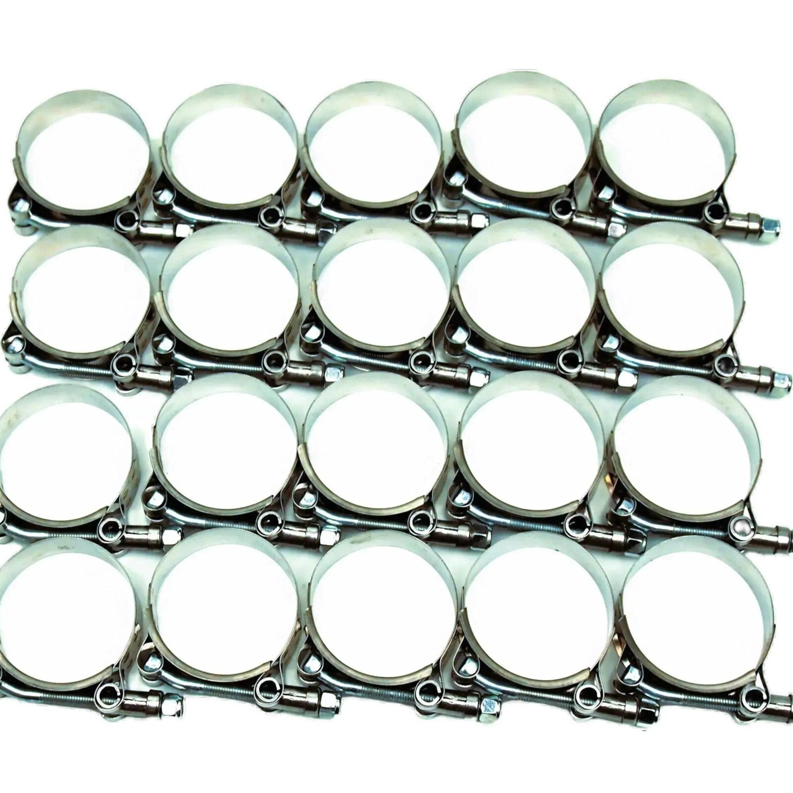 20 pcs 2.5″ O.D. T-Bolt Hose Clamps Stainless Steel Turbo Intake Silicone Hose C