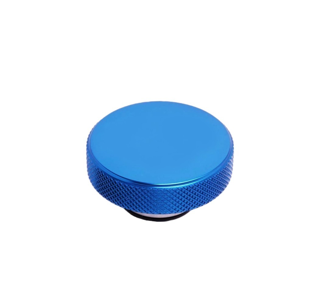 Billet Aluminum Radiator Cap 16 lb. Knurled Grip Muscle Car Hot Rod Blue