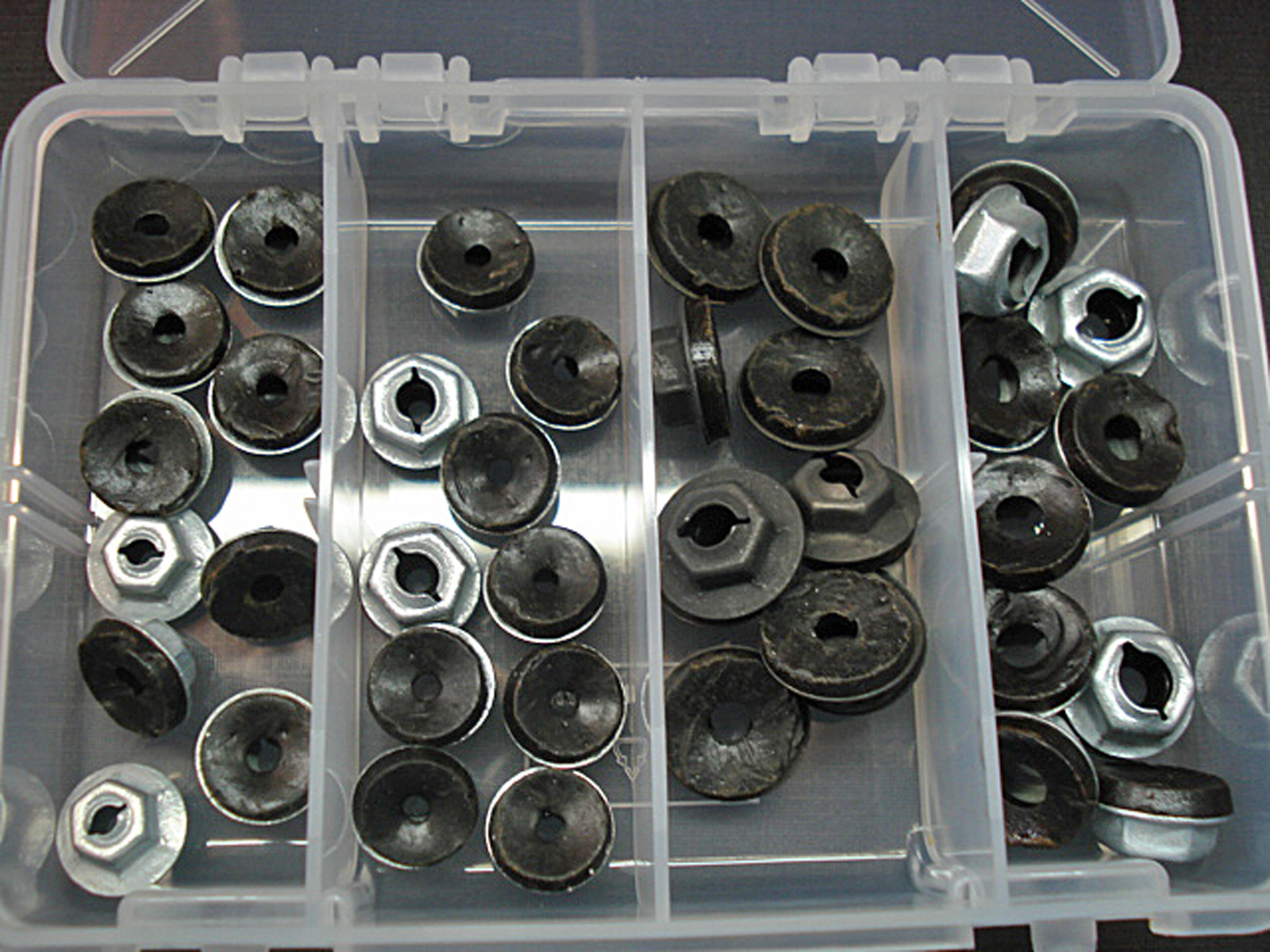 40 pc thread cutting emblem name plate script nuts with sealer assortment GM GMC
