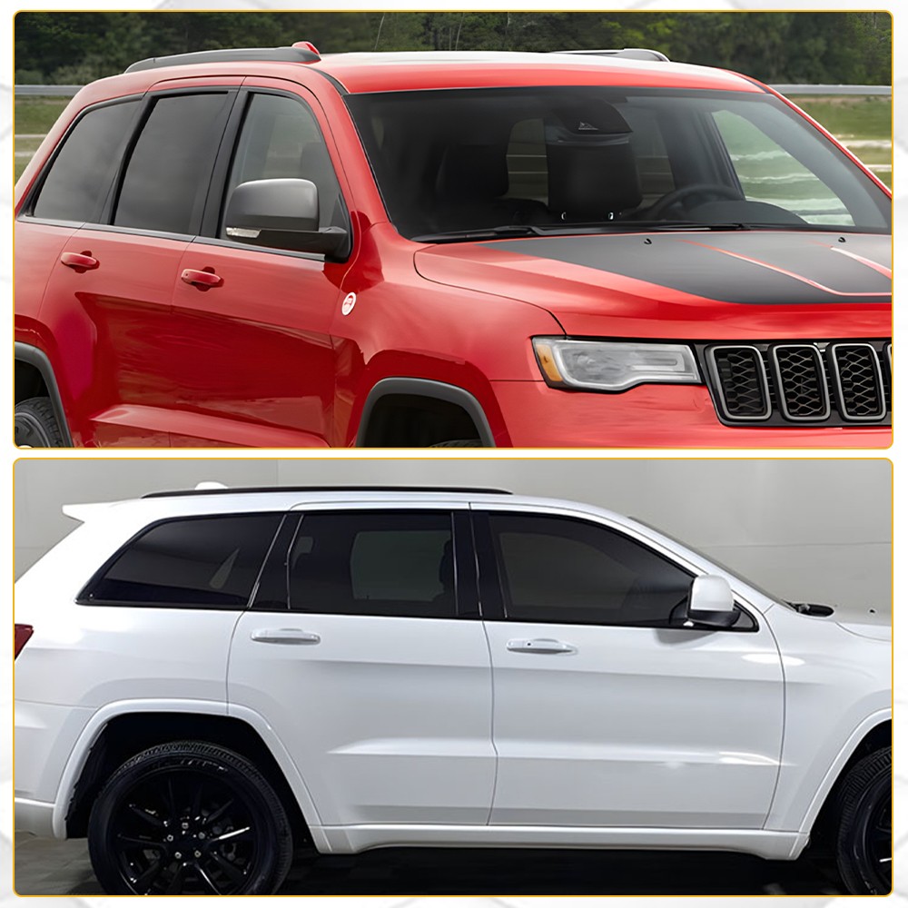 Black Delete Blackout Overlay Window Trim For Jeep Grand Cherokee 11-21 1-5set