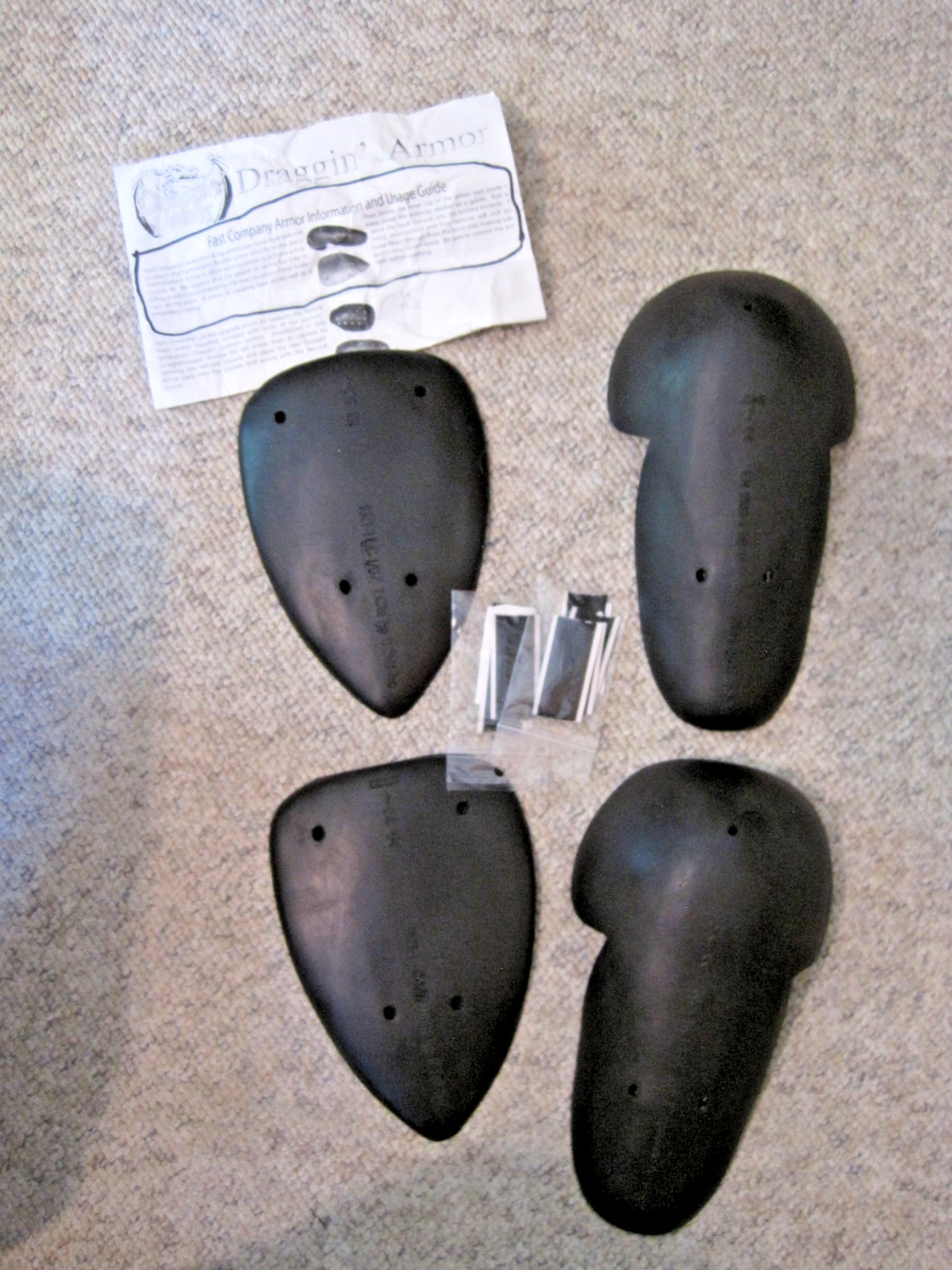 Draggin’ Armor Motorcycle Protective Knee/ Shin & Hip Armor Impact Inserts