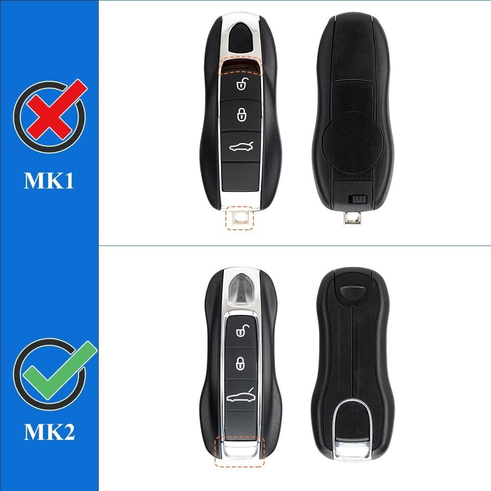 3pcs Set 17-24 Porsche Panamera Cayenne Blue Key Fob Side Shell Protect Cover