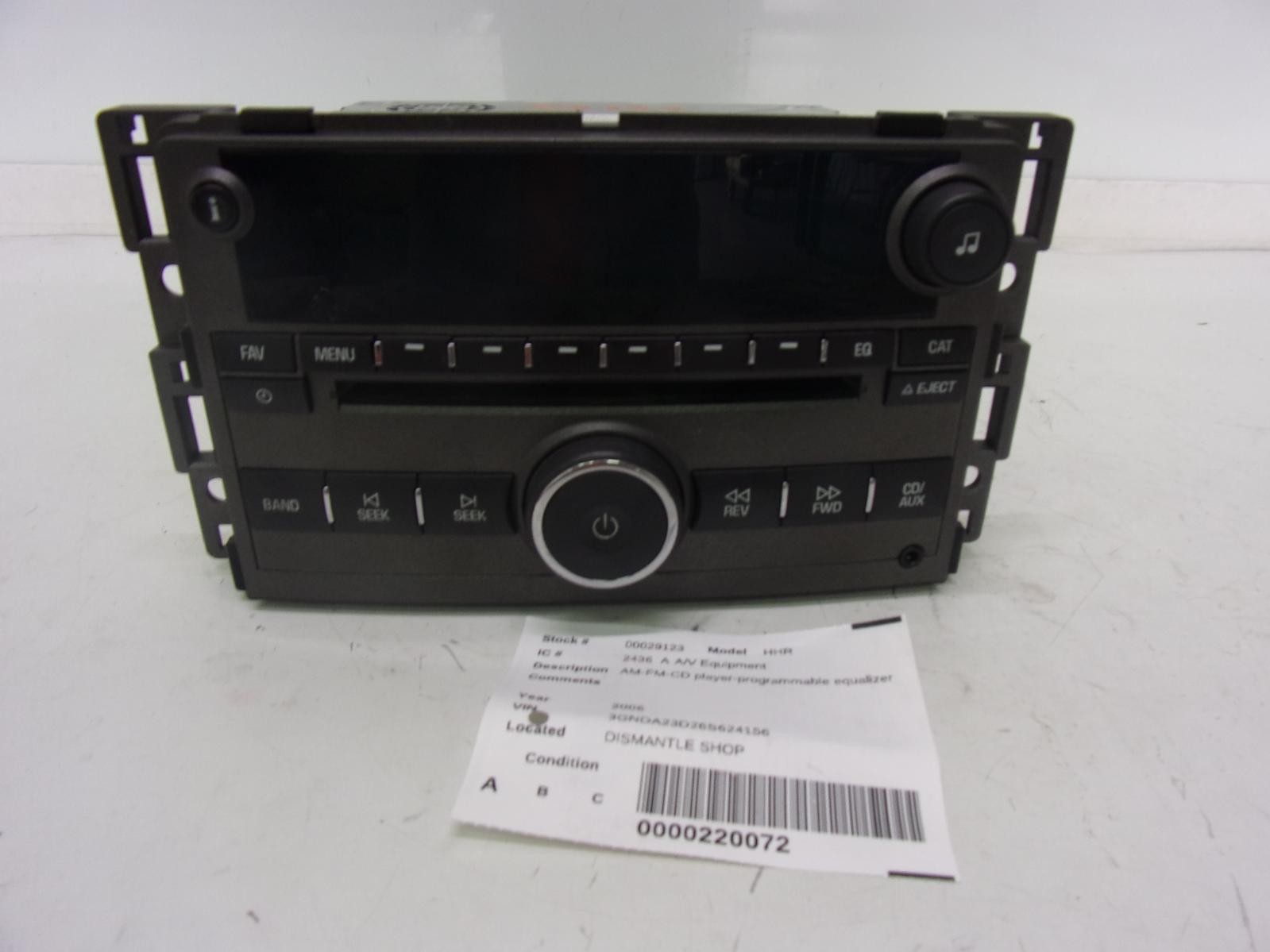 Used Radio Audio fits: 2006 Chevrolet Hhr Grade A