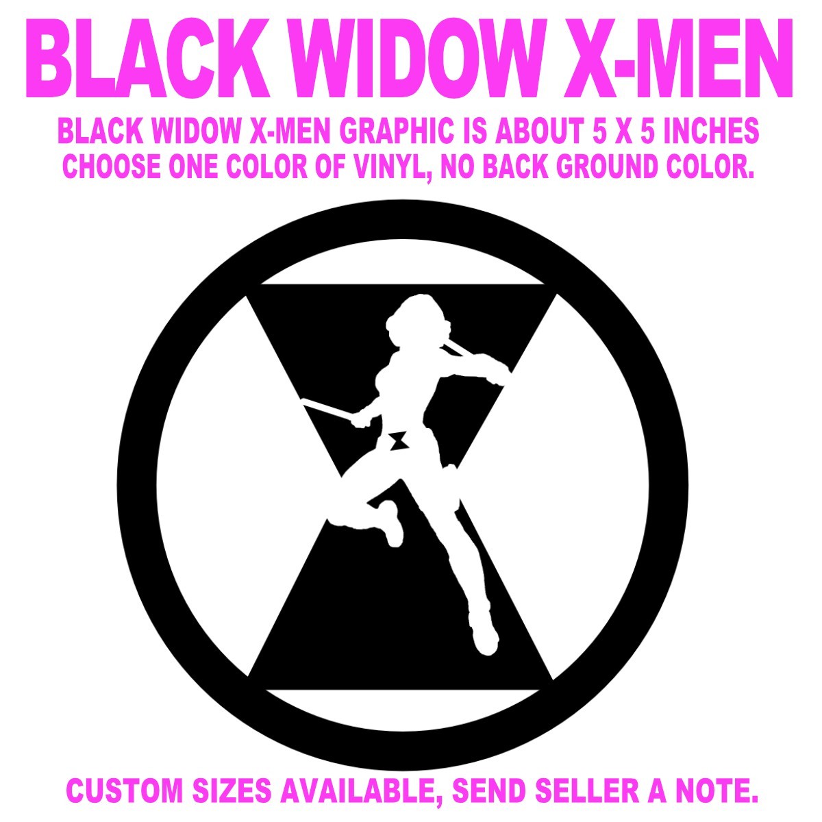 Decal Die Cut Vinyl Sticker Black Widow, Marvel, X-Men, Natasha Romanoff, Comic