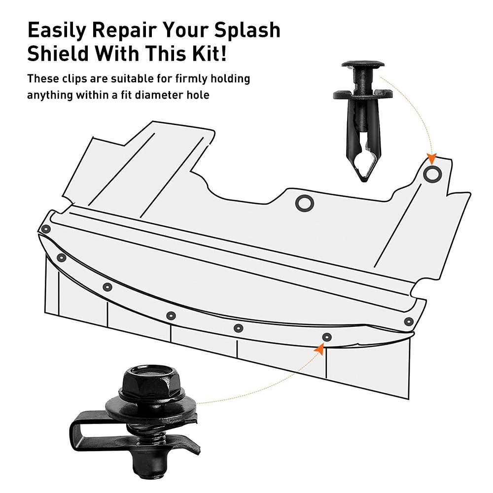28-280PCS Shield Car Engine Splash Screw Body Fender Nut Bolts Bumper Clip Rivet