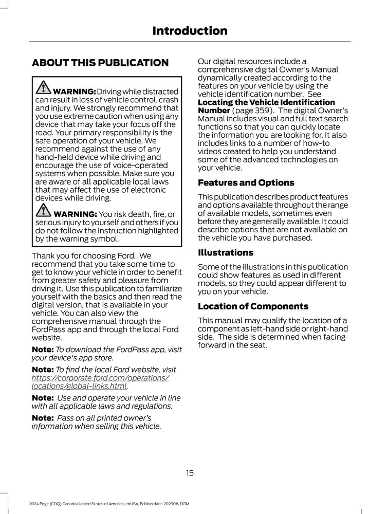 2024 Ford Edge Owners Manual User Guide
