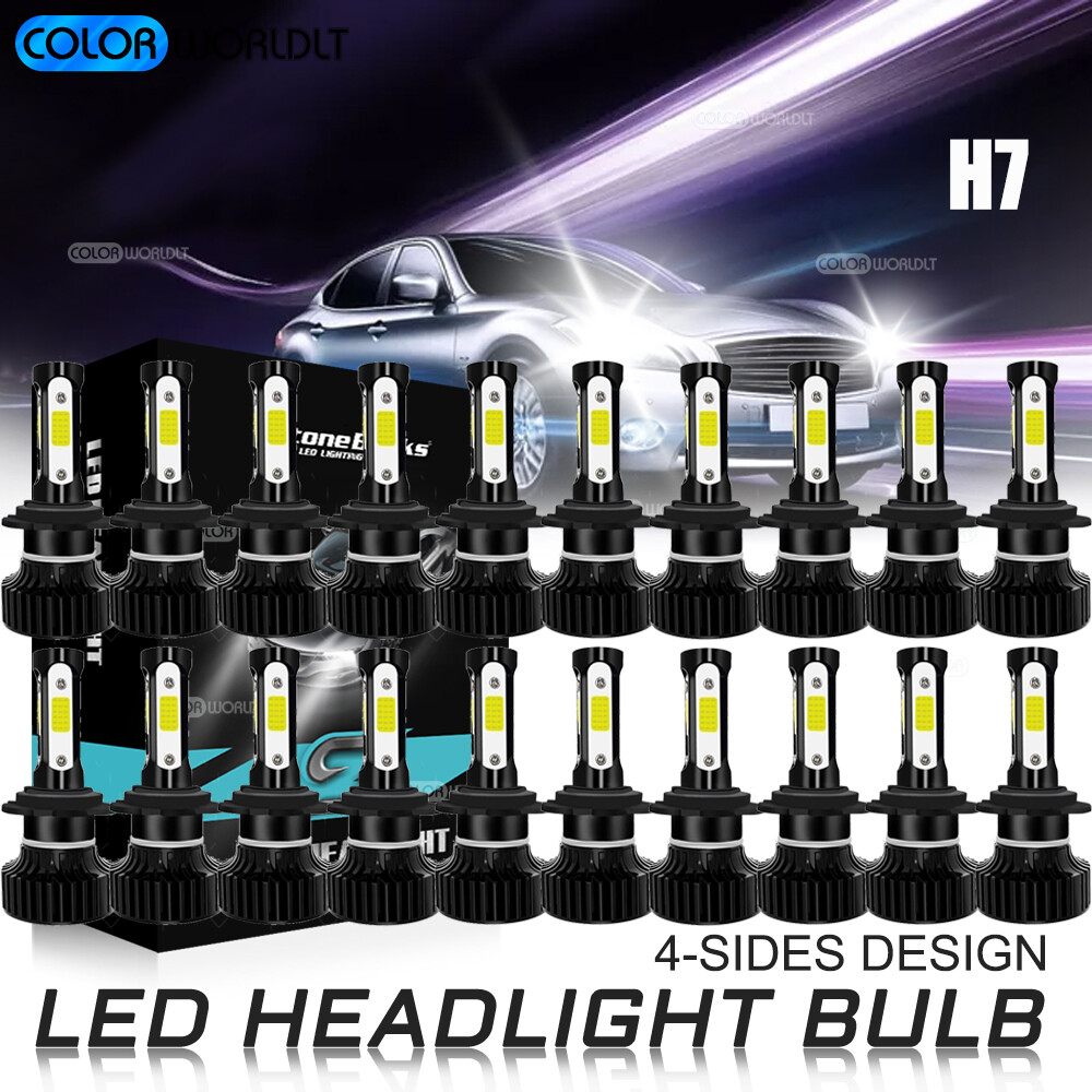 Whosesales 20X 4 Sides H7 LED Headlight Bulb Kit High Low Beam 6000K Super White