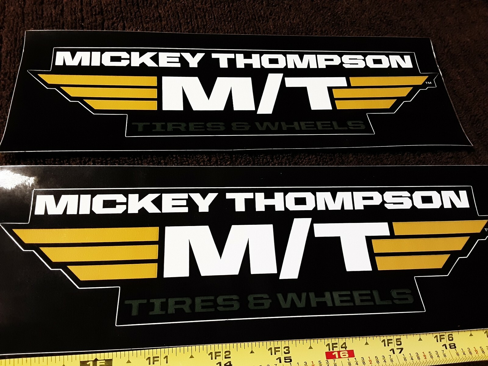 Lot of 2 Mickey Thompson Racing Tires Wheels Decals Stickers M/T Outlaw