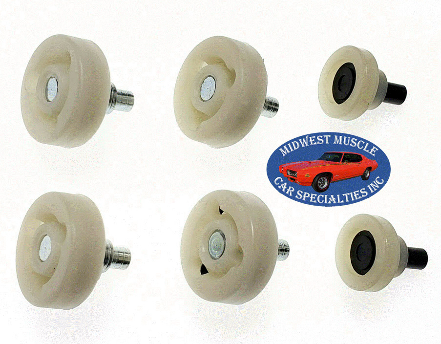 1969 GM GTO 442 Chevelle Side Door Window Crank Glass Regulator Rollers 6pcs QQ