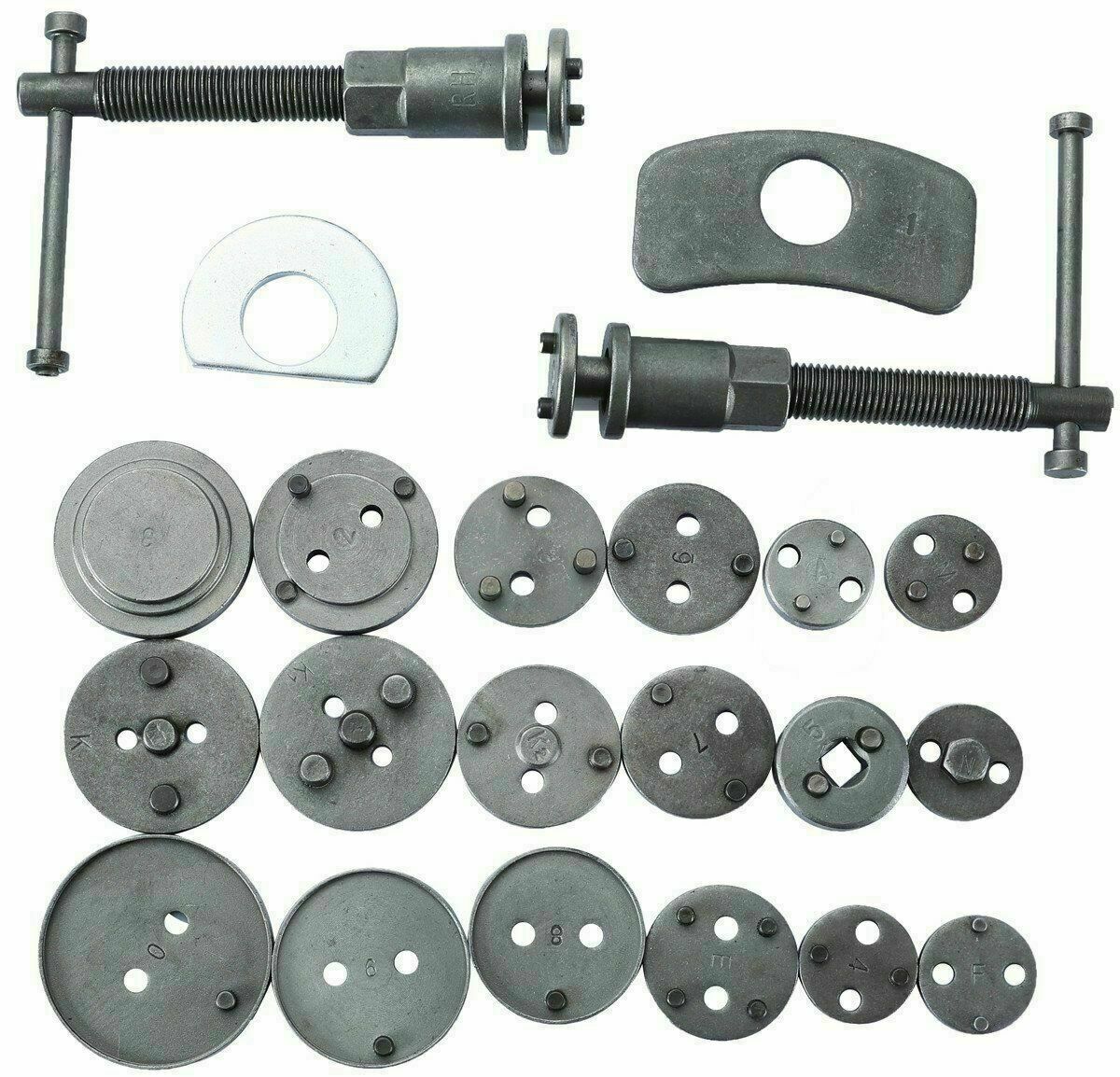 22PCS Pro Disc Brake Caliper Compressor Rewind Wind Back Tool Piston Pad Kit Set