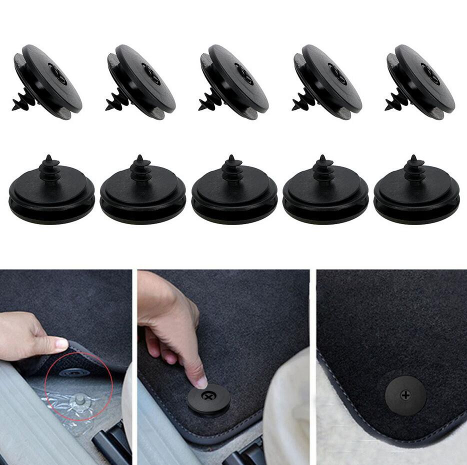 20X Black Universal Car Floor Mat Clips Carpet Fixing Clamp Fastener Rivet