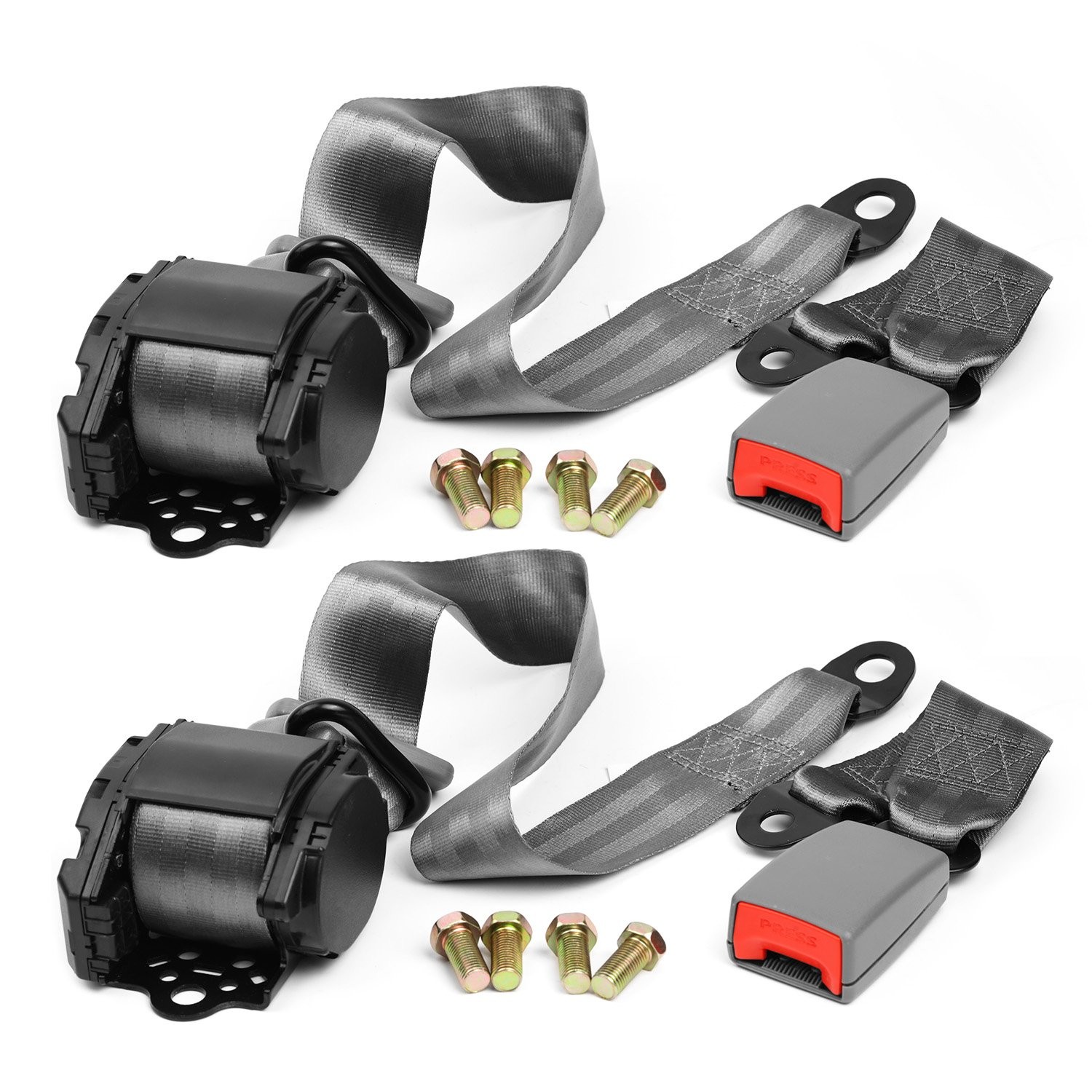 3-Point Grey Retractable Adjustable Car Seat Belt For Toyota Tundra 2007-2017