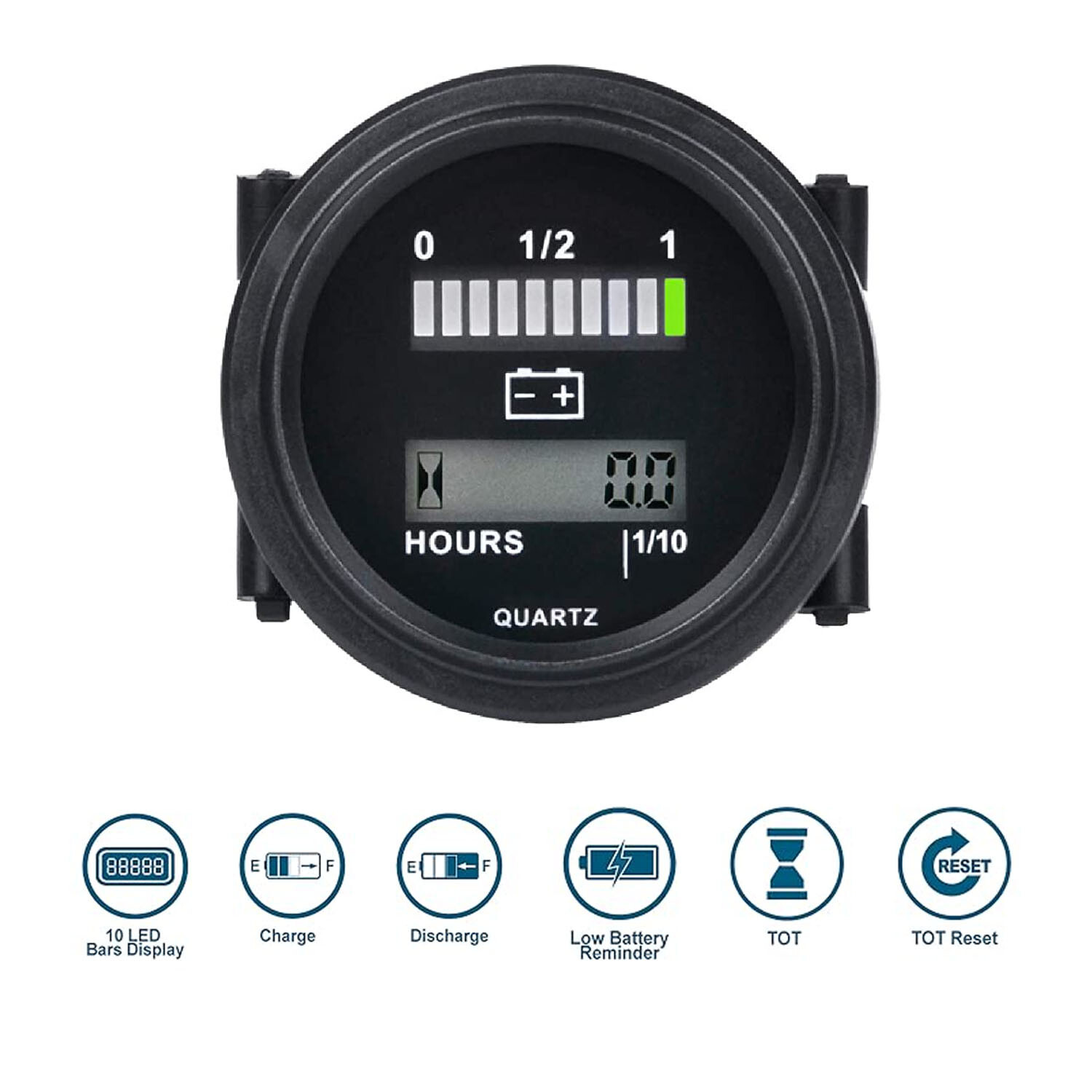 12V/24V 36V 48V 72V Battery Fuel Gauge TOT Meter,Lead Acid Battery For Golf Cart
