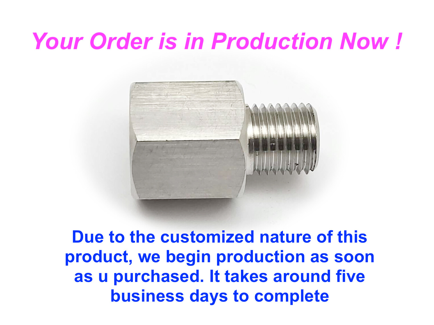 M12x1.25 Female to M12x1.25 Male Stainless Sensor Adaptor Fittings Conversion