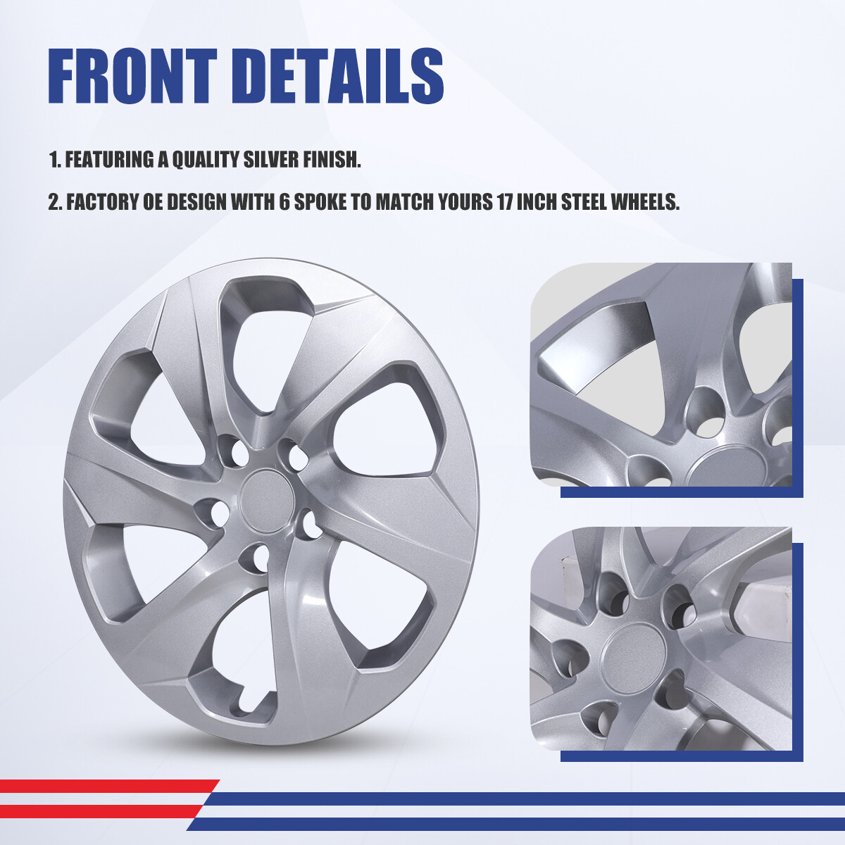 17 inch Steel Wheel Hubcaps Set of 4 Snap-On For R15 2019-2025 TOYOTA RAV4