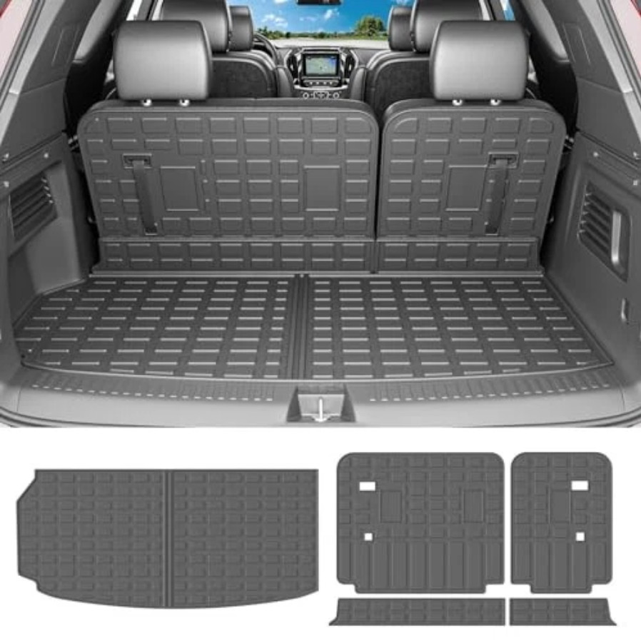 7&8 Seats Cargo Cargo Mat+Backrest Mat Compatible with 2018-2024 Chevy Traverse