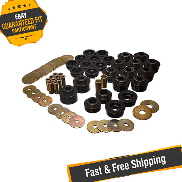 Energy Suspension 3.4141G Front and Rear Black Body Mount Set