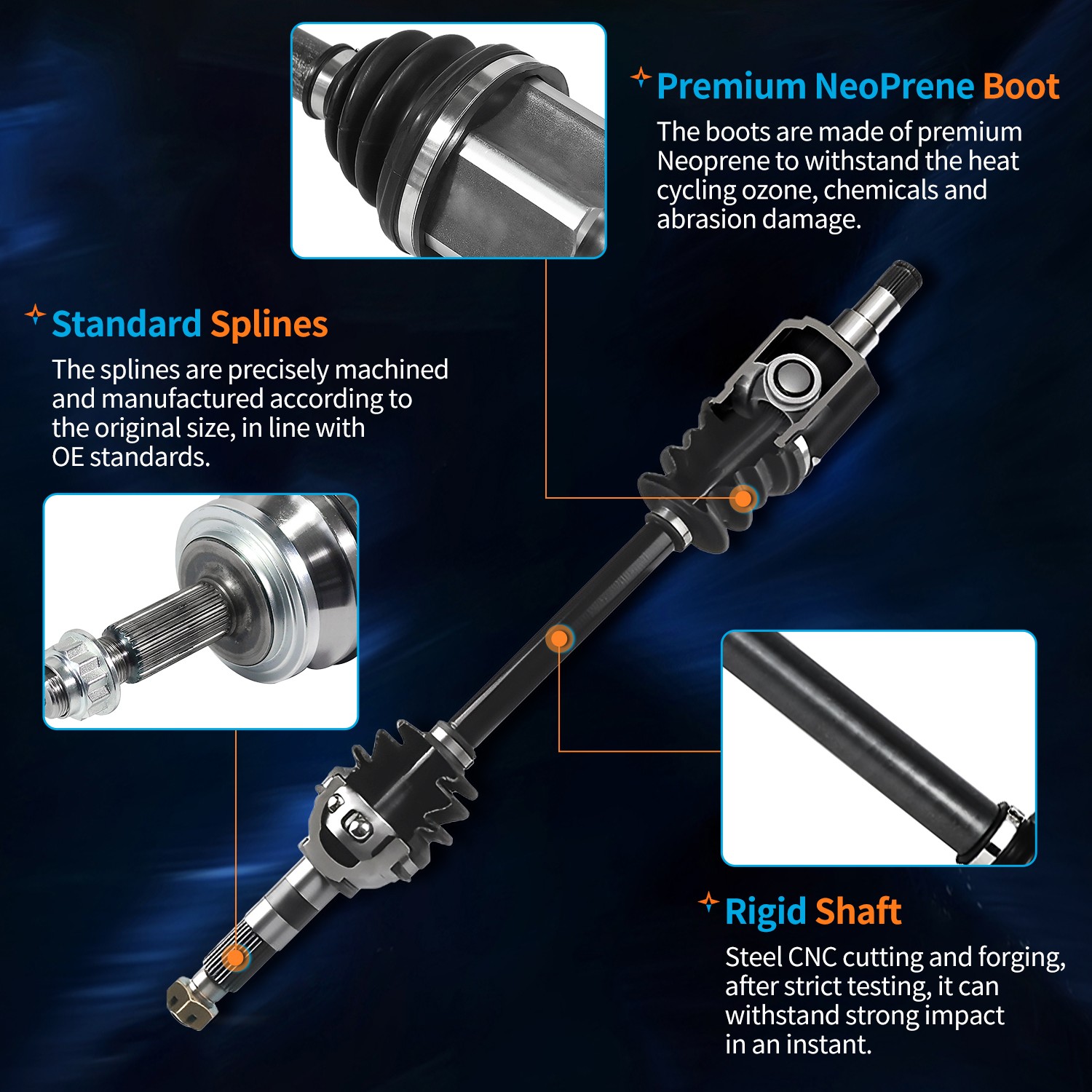 Front Driver Side CV Axle Joint Shaft Assembly for INFINITI FX45 4.5L V8 AWD