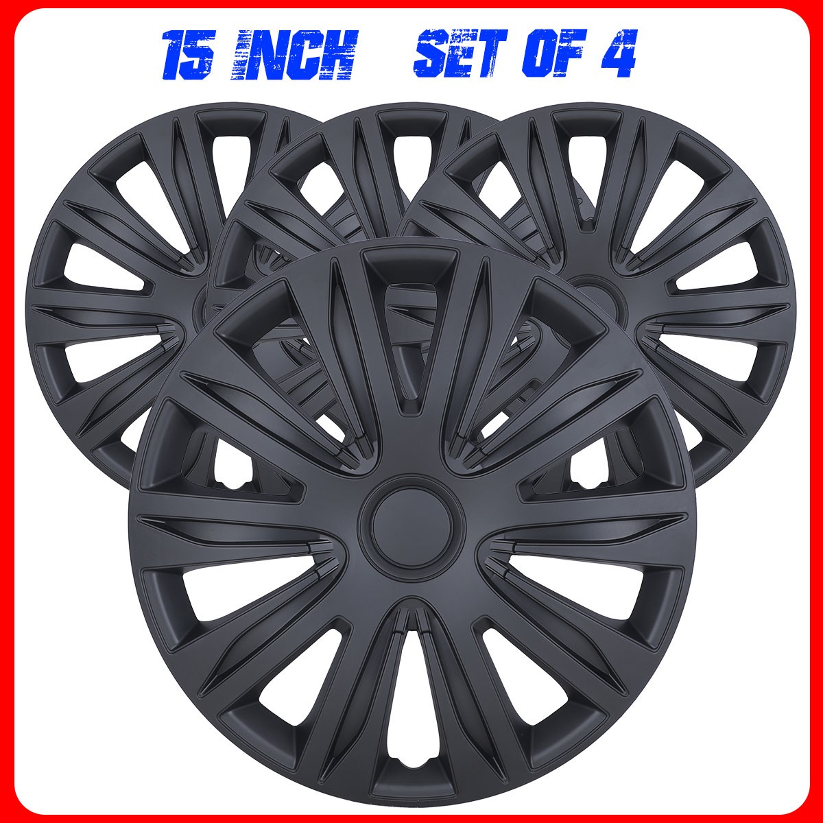 15″ Set of 4 Wheel Covers Snap On Full Hub Caps Fit for R15 Tire & Steel Rim