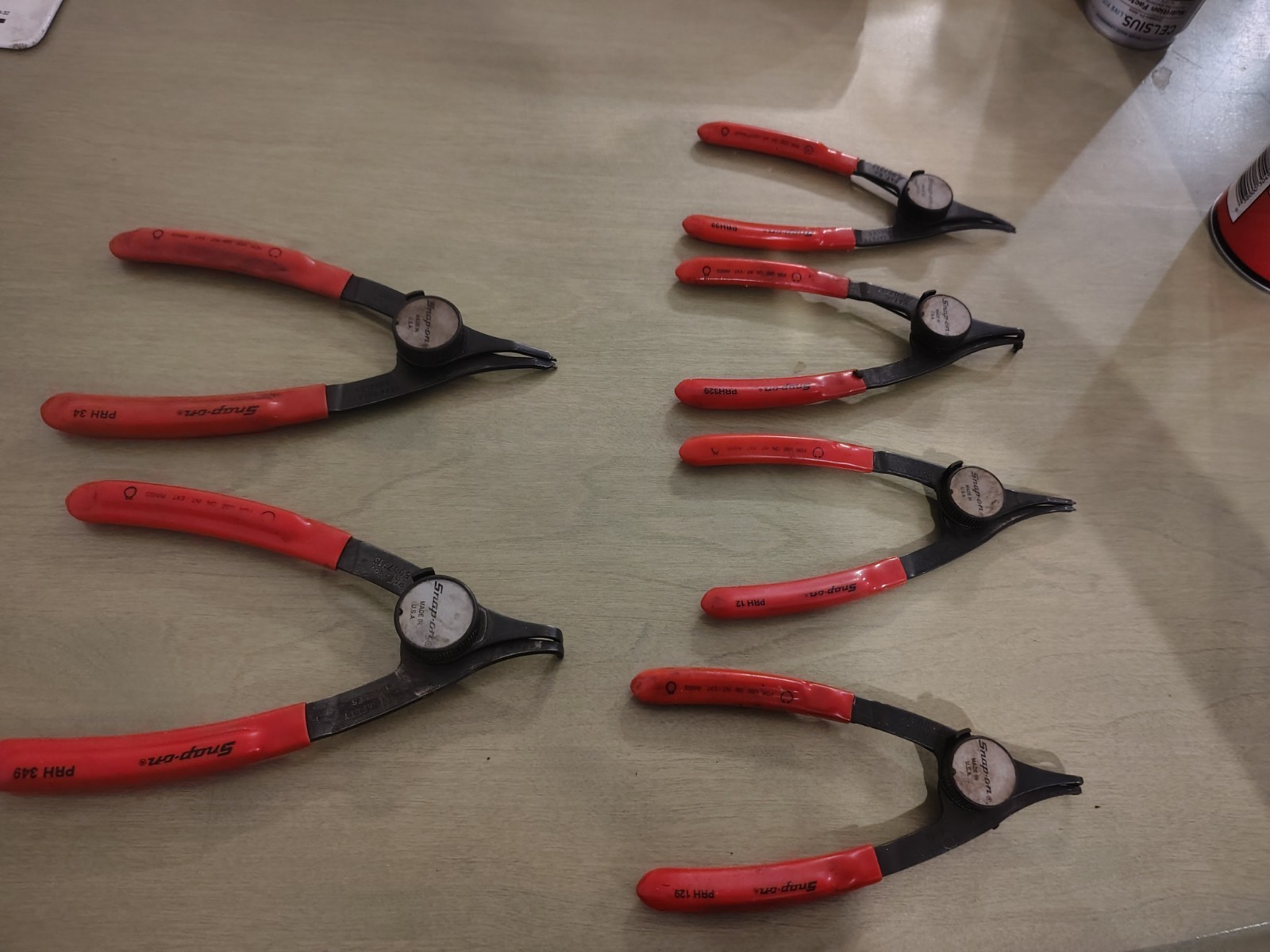 Snap-on PRH406 6pc Convertible Snap Ring Pliers Set Red Cushion Grip With Case