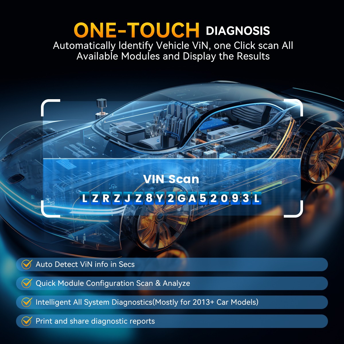 ThinkScan 689BT Car Diagnostic OBD2 Scanner Tool 34+Reset +ENDOSCOPE Videoscope