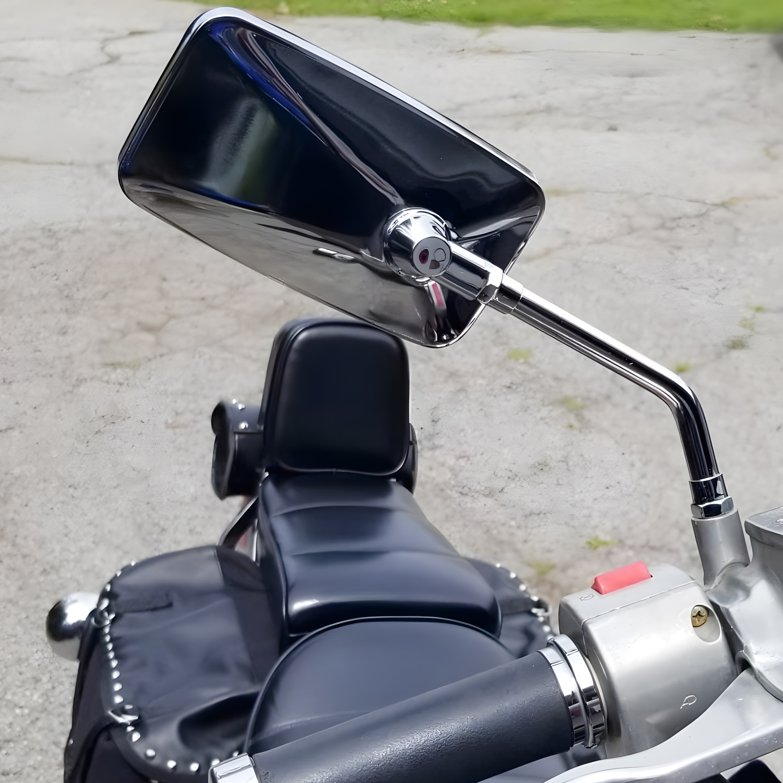 Rectangular 10mm Rear View Side Mirrors Chrome For Honda CB 750 Motorcycle