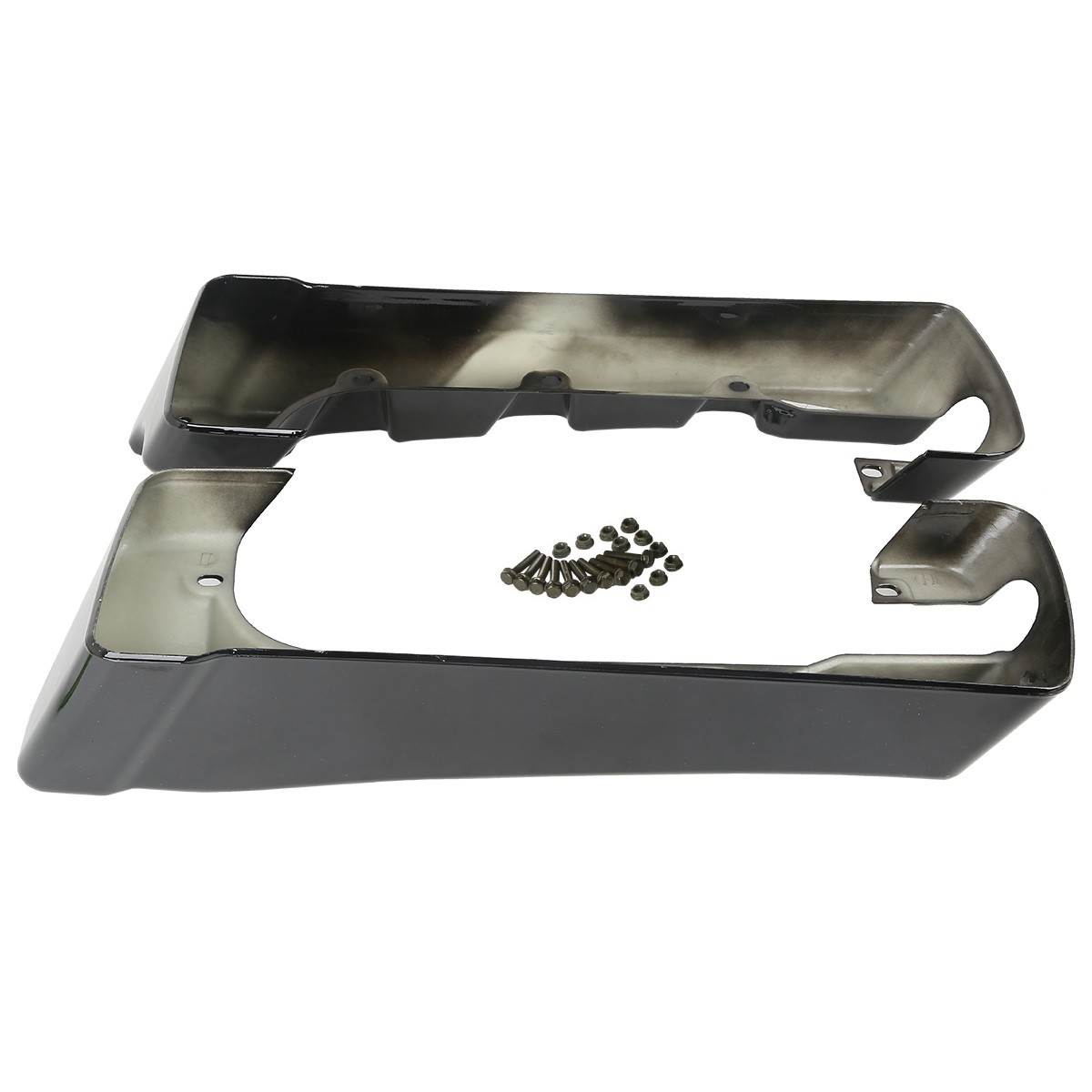 Vivid Black Stretched Extended SaddleBag Extension For Harley Touring 1994-2013