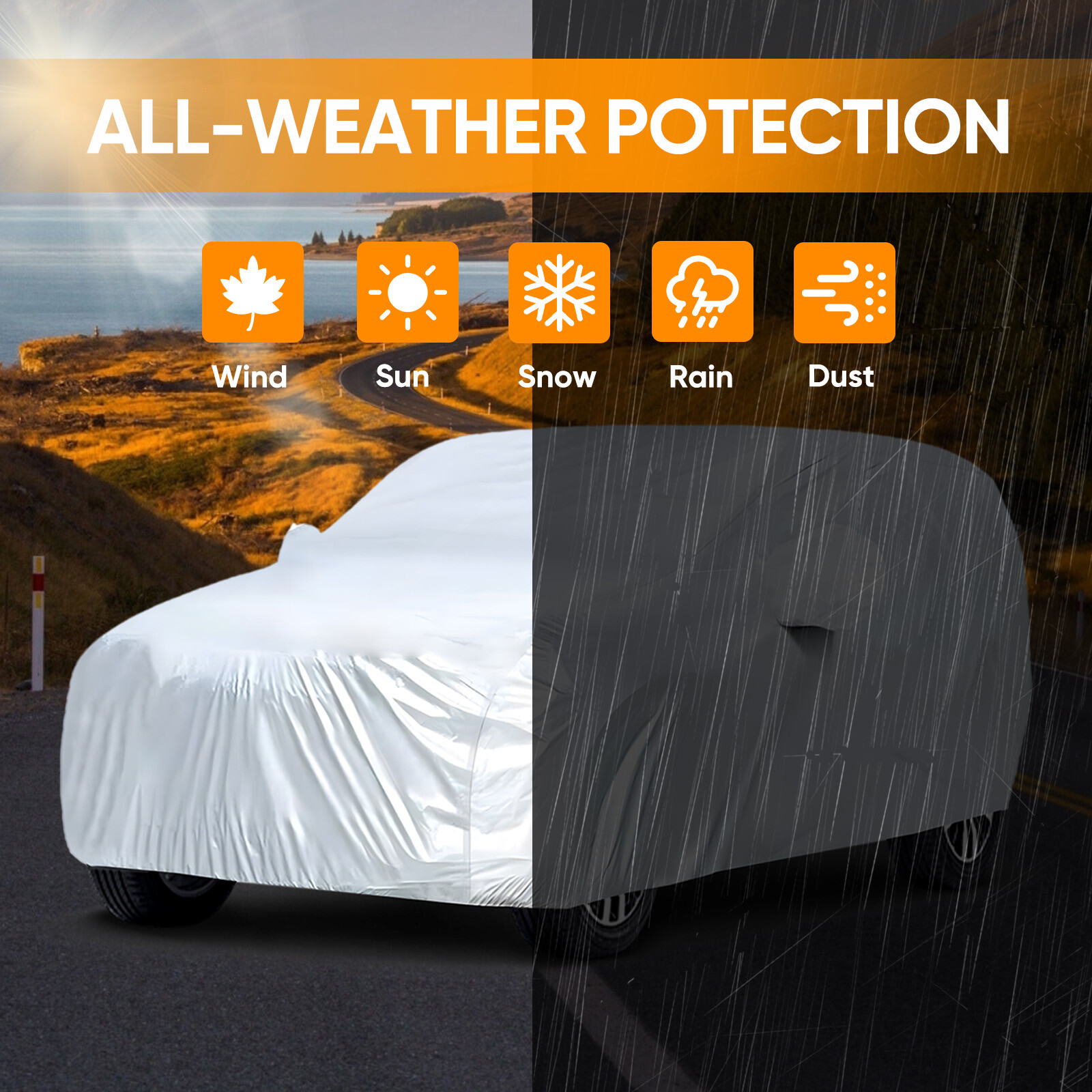 Waterproof Truck SUV Car Cover Outdoor Dust Rain UV Resistant Protect for Honda