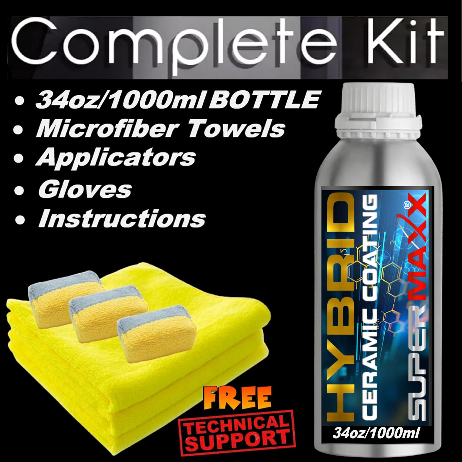 CERAMIC CAR COATING PROFESSIONAL 2K HYBRID TRICURE POLYSILAZANE HIGH GLOSS – KIT